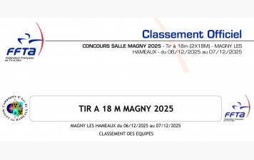 Résultats du Concours Tir à 18m 2025 - Magny Les Hameaux
